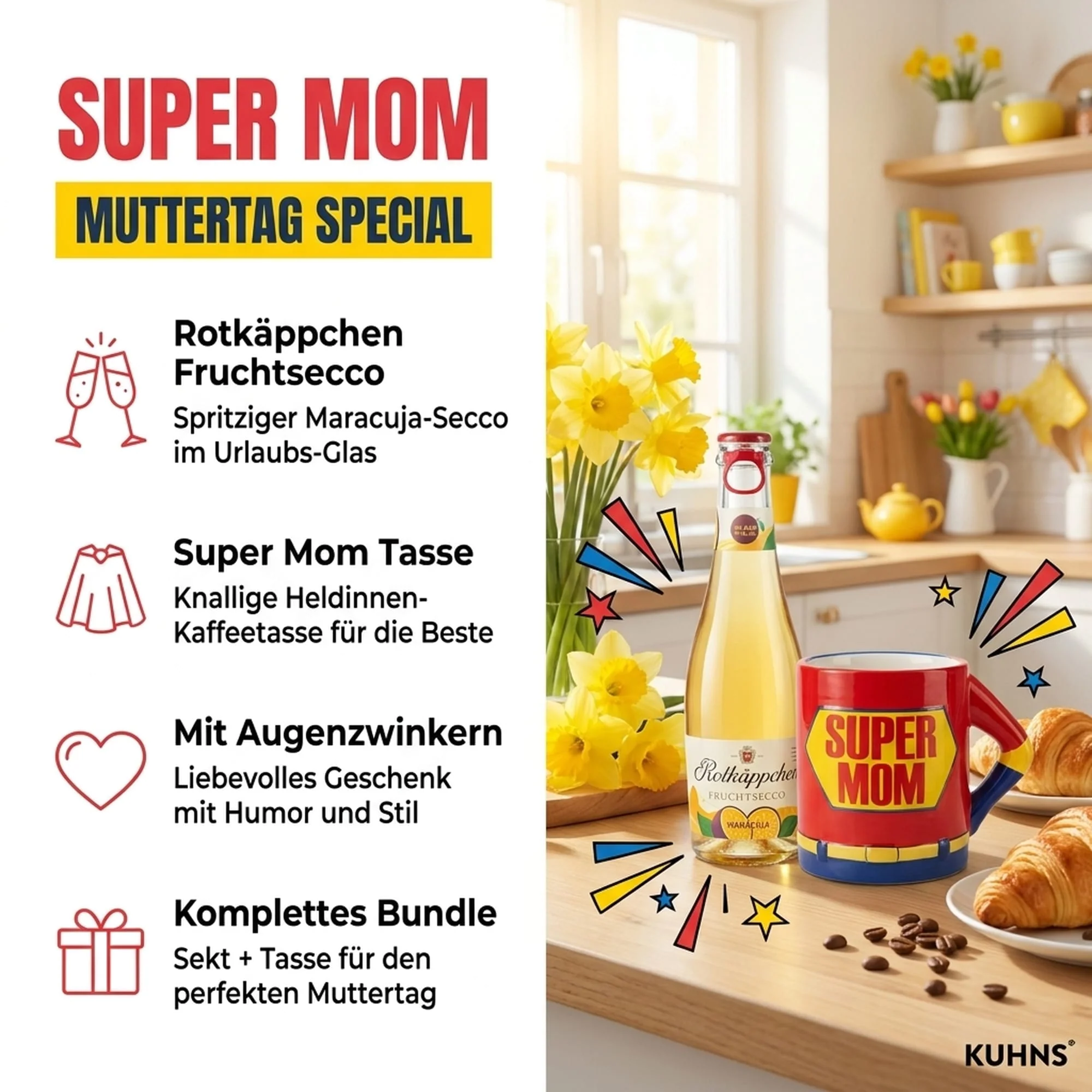 Super Mom Geschenkset — Rotkäppchen Fruchtsecco & Tasse 0,2l, alc. 8 Vol.-%